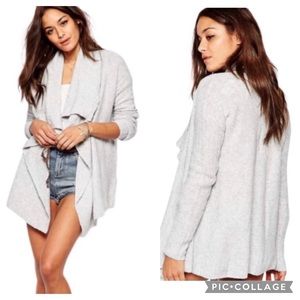 Abercrombie & Fitch wool blend open front gray cardigan